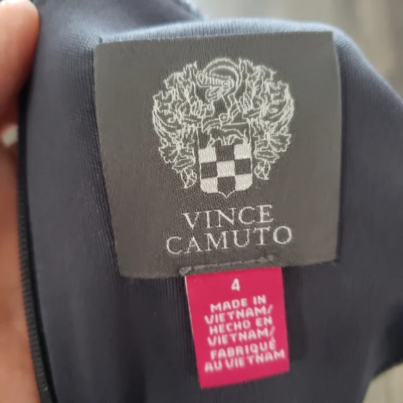 Vince Camuto Velvet Twist Front Dress Charcoal Gray Women's Size 4 - Picture 5 of 7